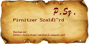 Pirnitzer Szalárd névjegykártya